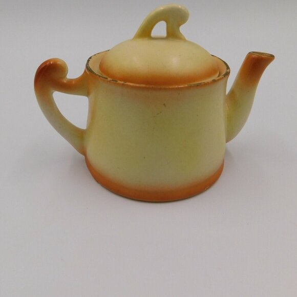 Czecho Slovakia Hand Painted Pottery Tea Set Floral Design Teapot Sugar Creamer - Picture 3 of 12